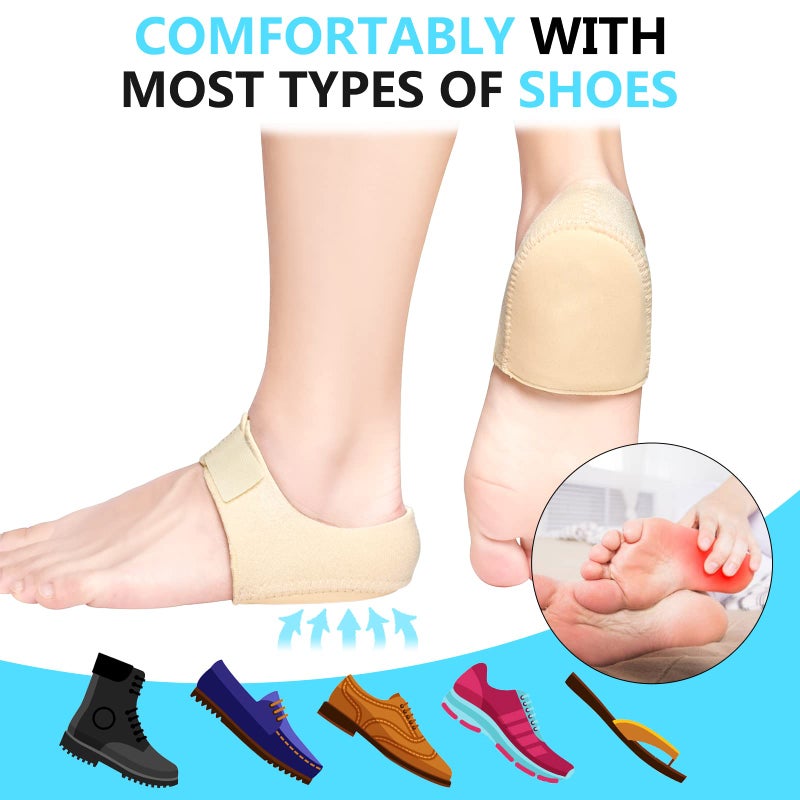 JUMPOW Heel Protectors  Gel Heel Cups for Heel Pain  Heel Cushion Support  Relief for Plantar Fasciitis  Achilles Tendinitis  Bone Spur  Cracked Heels  Adjustable & Breathable  Heel Pads for Men Women - Image 5